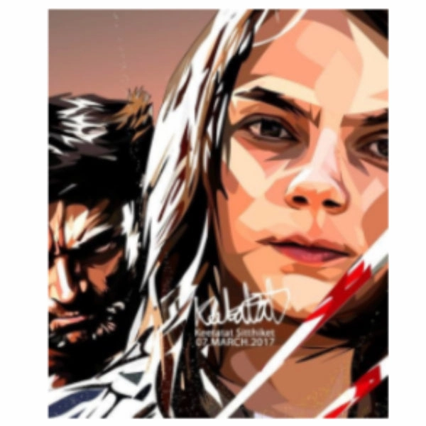 Pop Art Wall Decoration Drawing (Wolverine Logan X Laura) ???? ? Film Prop