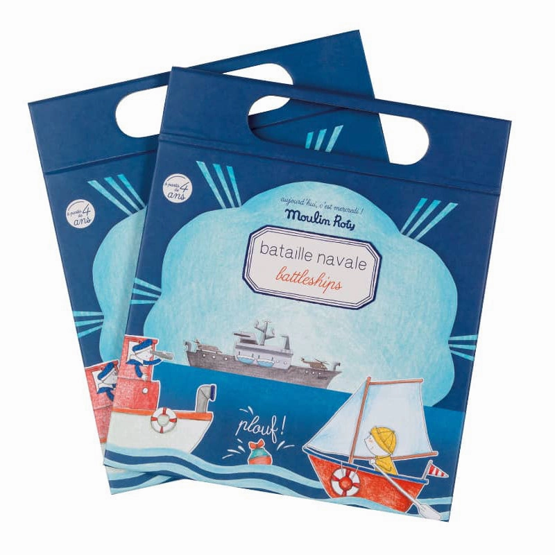 Robot Goods Durable Material Box with 10 ??Battleship?? Magnetic Board Games - Recreational Toy - Moulin Roty