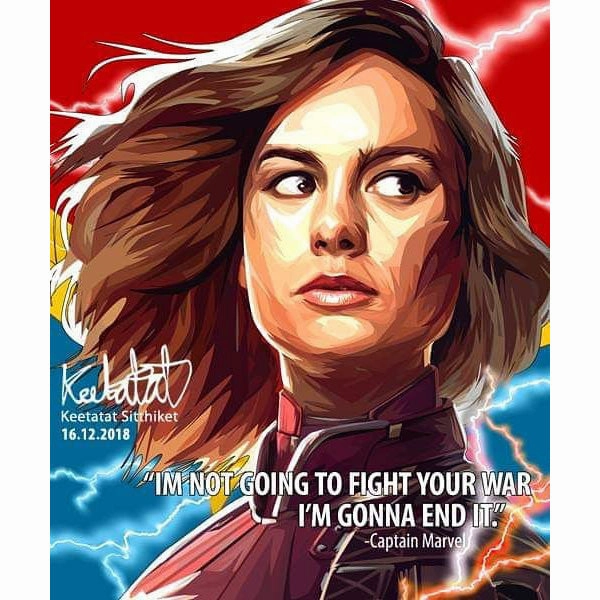 Study room Captain Marvel Pop Art Poster Wall Decoration Drawing