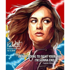 Study room Captain Marvel Pop Art Poster Wall Decoration Drawing