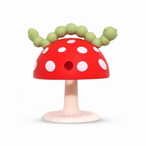 CHOMPY MUSHROOM GRIP TEETHER - RED/GREEN Wood Working Happiness Achieve