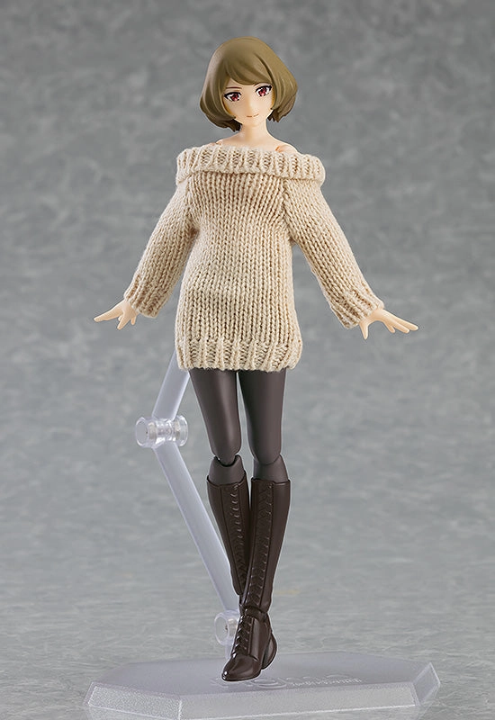 Articulated Model Superhero Decor figma Female Body (Chiaki) with Off-the-Shoulder Sweater Dress