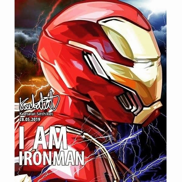 Ironman Marvel I am Pop Art Poster Wall Decoration Drawing Buildable Figure Popular Choice