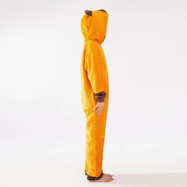 Cozy Cuddler Capybara Flannel Onesie For Adults & Kids (1pc) Multiple Sizes Educational Representation Renewable resource