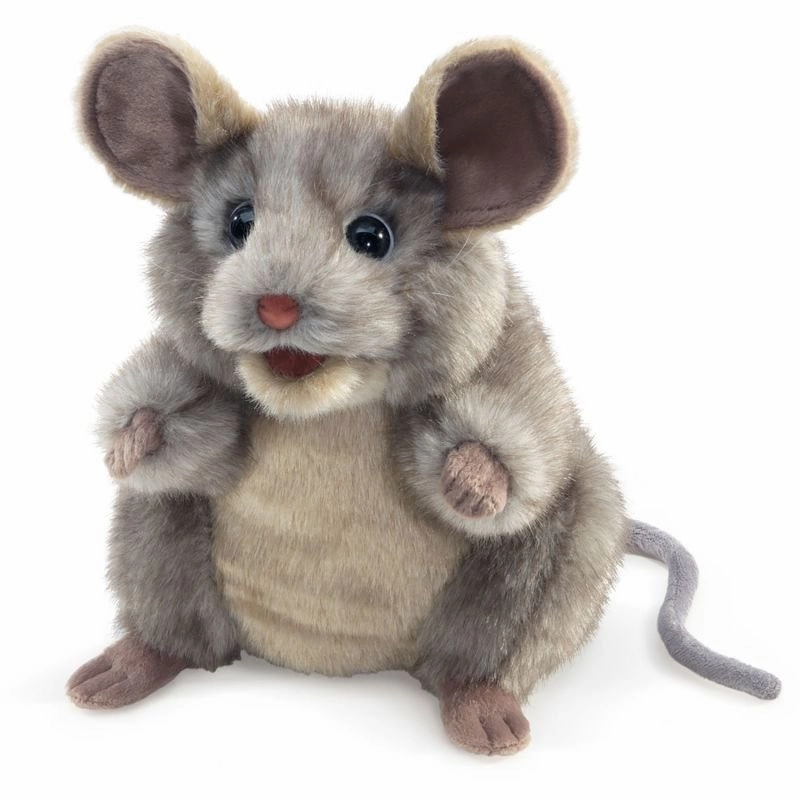 Folkmanis Grey Mouse Hand Puppet Exploration Excitement