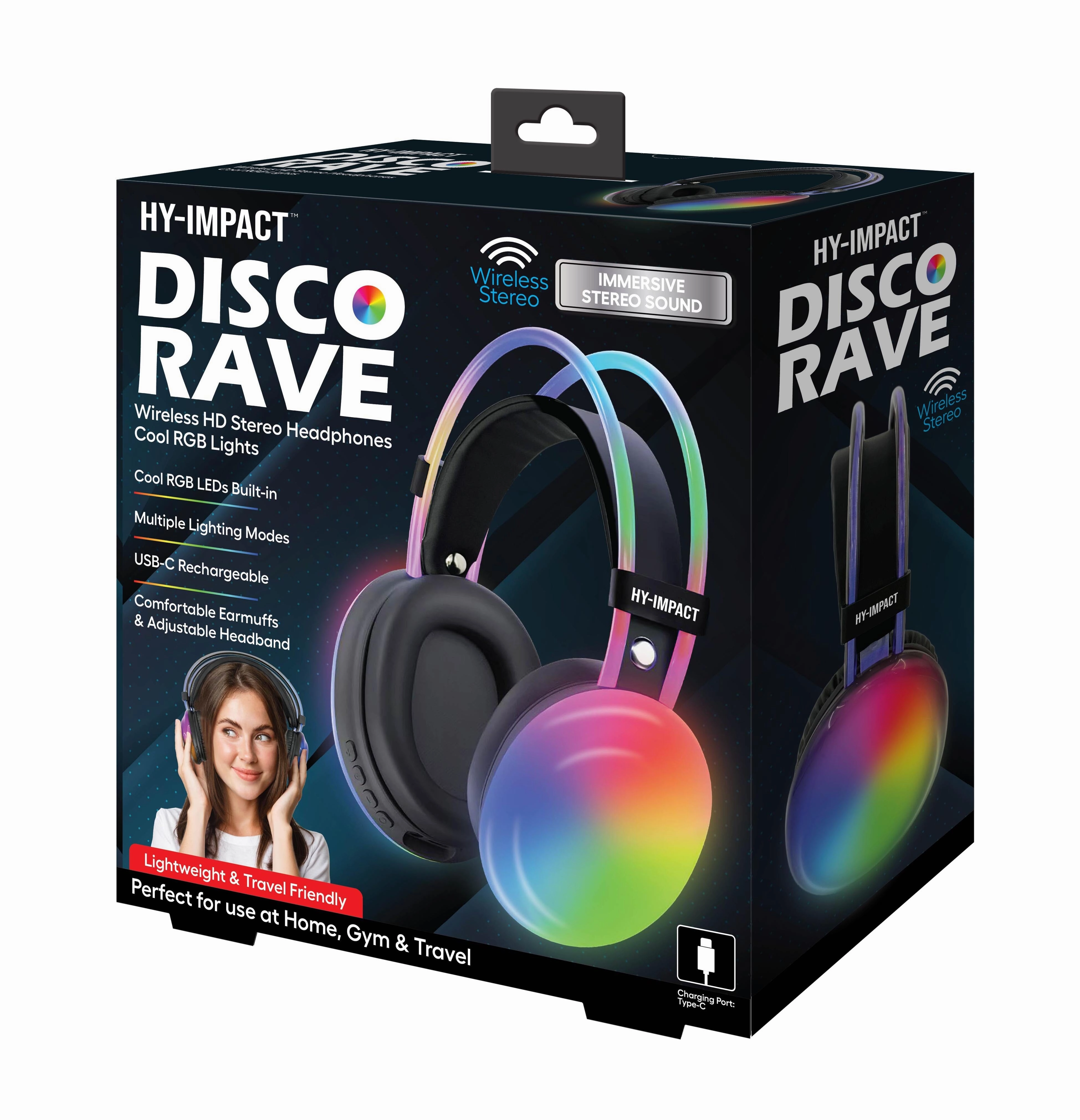 Creative Flexibility Disco Rave: Wireless HD Headphones with RGB Lights Star Formation
