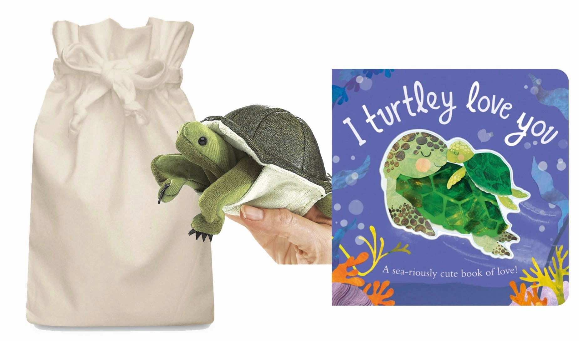 I Turtley Love You Story Sack with the Folkmanis Turtle Puppet Advanced Tool