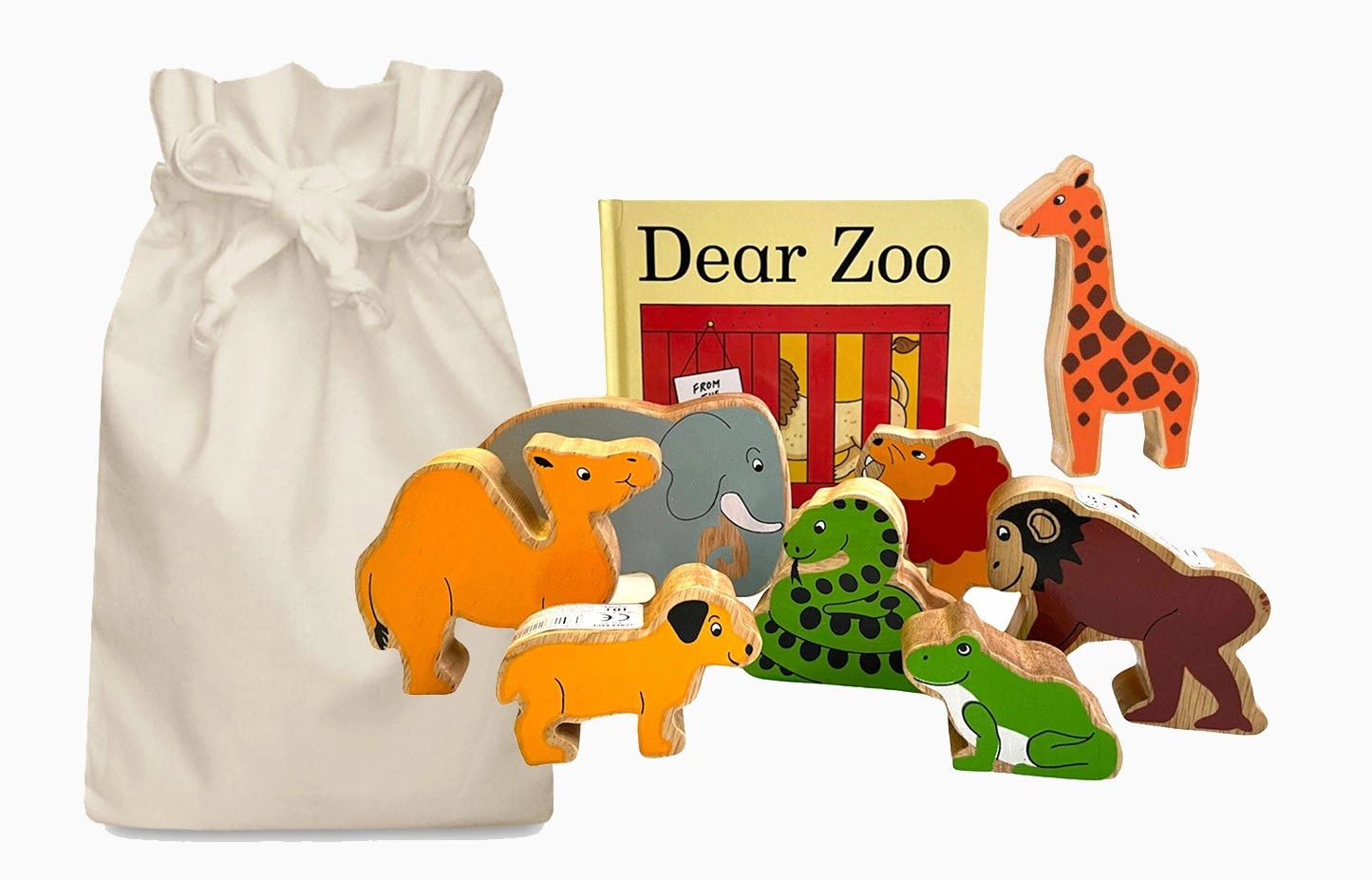 Equality Ensure License Acquire Dear Zoo Story Sack with Lanka Kade Wooden Animals