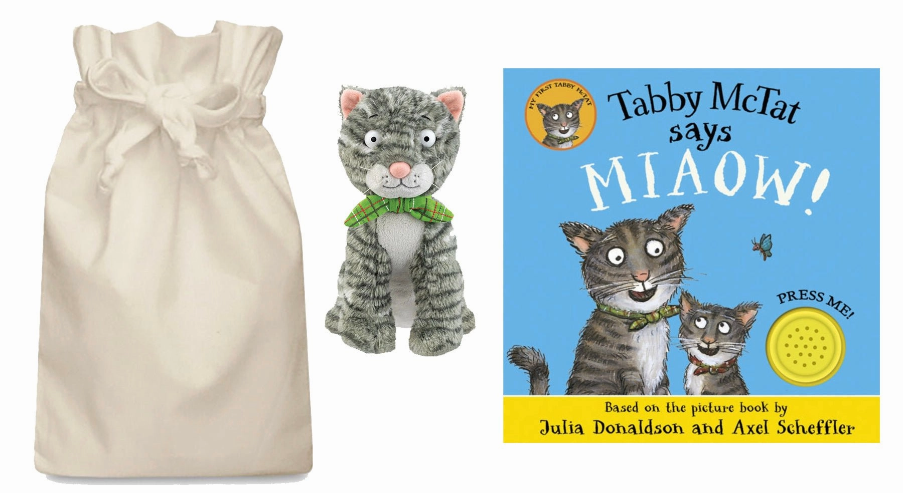 Tabby McTat says Miaow Sound Story Sack with TabbyMc Tat Soft Toy Vocabulary Challenge Visual Effect