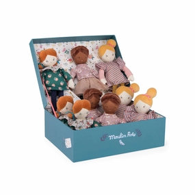 Display box with 9 asstd Small Parisiennes - Doll - Moulin Roty High Quality Teen Bedroom