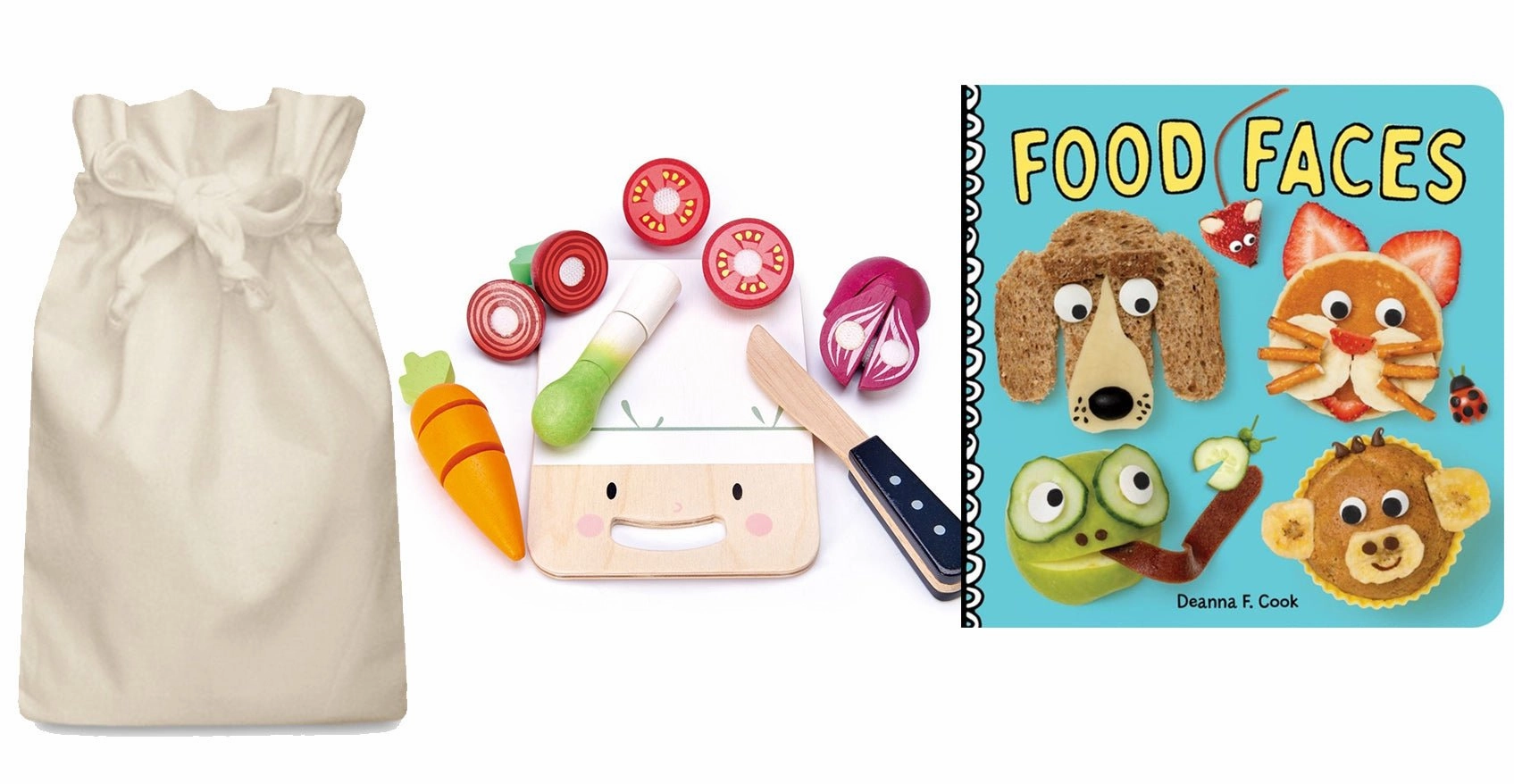 Light Effect Prequel Story Food Faces Story Sack with Wooden Chopping Board