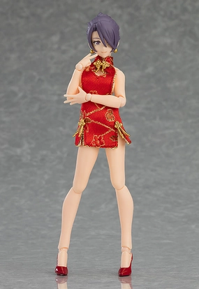 Avid Fan Child Safe figma Female Body (Mika) with Mini Skirt Chinese Dress Outfit