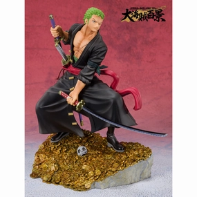 Figuarts ZERO Roronoa Zoro - WT100 Commemorative Eiichiro Oda Illustration "DAIKAIZOKU HYAKKEI"- Surprise Unboxing Experience Collectible Series Display
