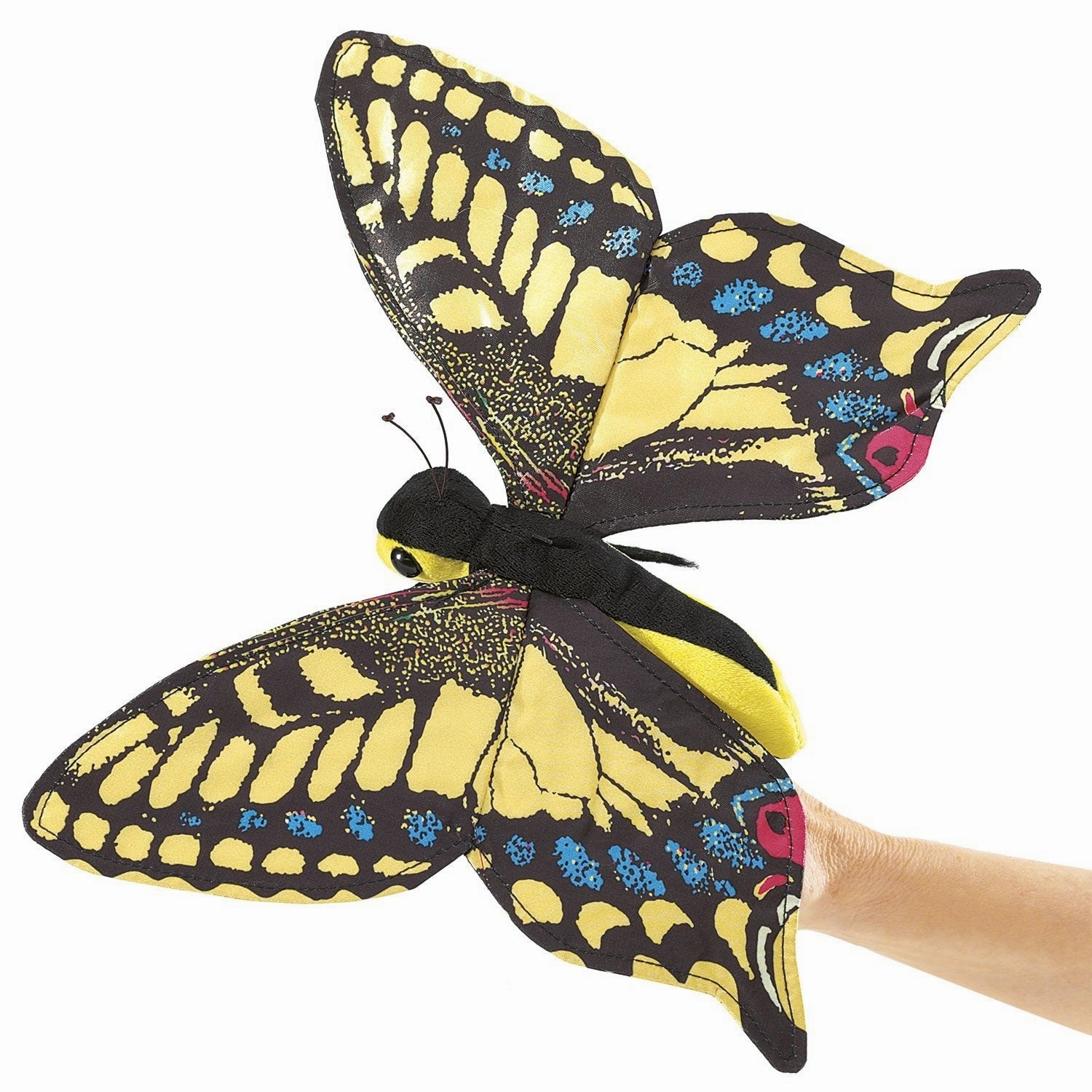 Folkmanis Large Swallowtail Butterfly Finger Puppet Memory Boost Bus Depot
