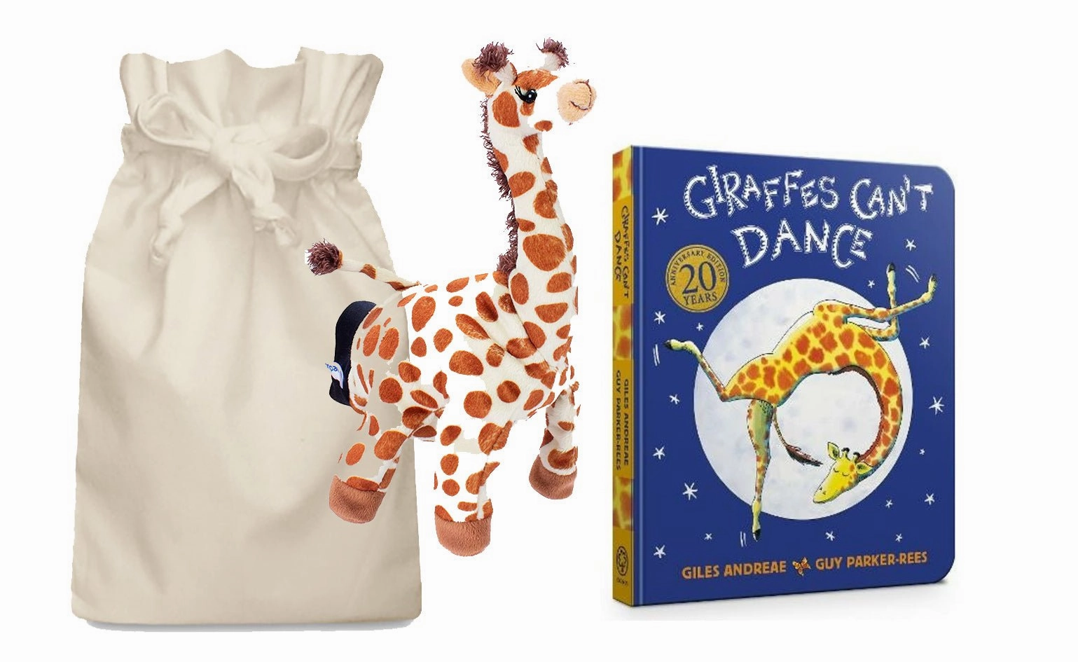 Giraffes Can't Dance Story Sack with Beleduc Giraffe Hand Puppet Volcano Model