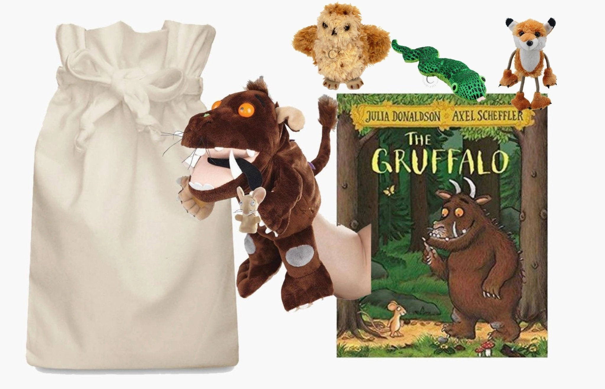 Gruffalo & Mouse Hand Puppet and Finger Puppet Characters Story Sack Spaceship Model Strategy Game
