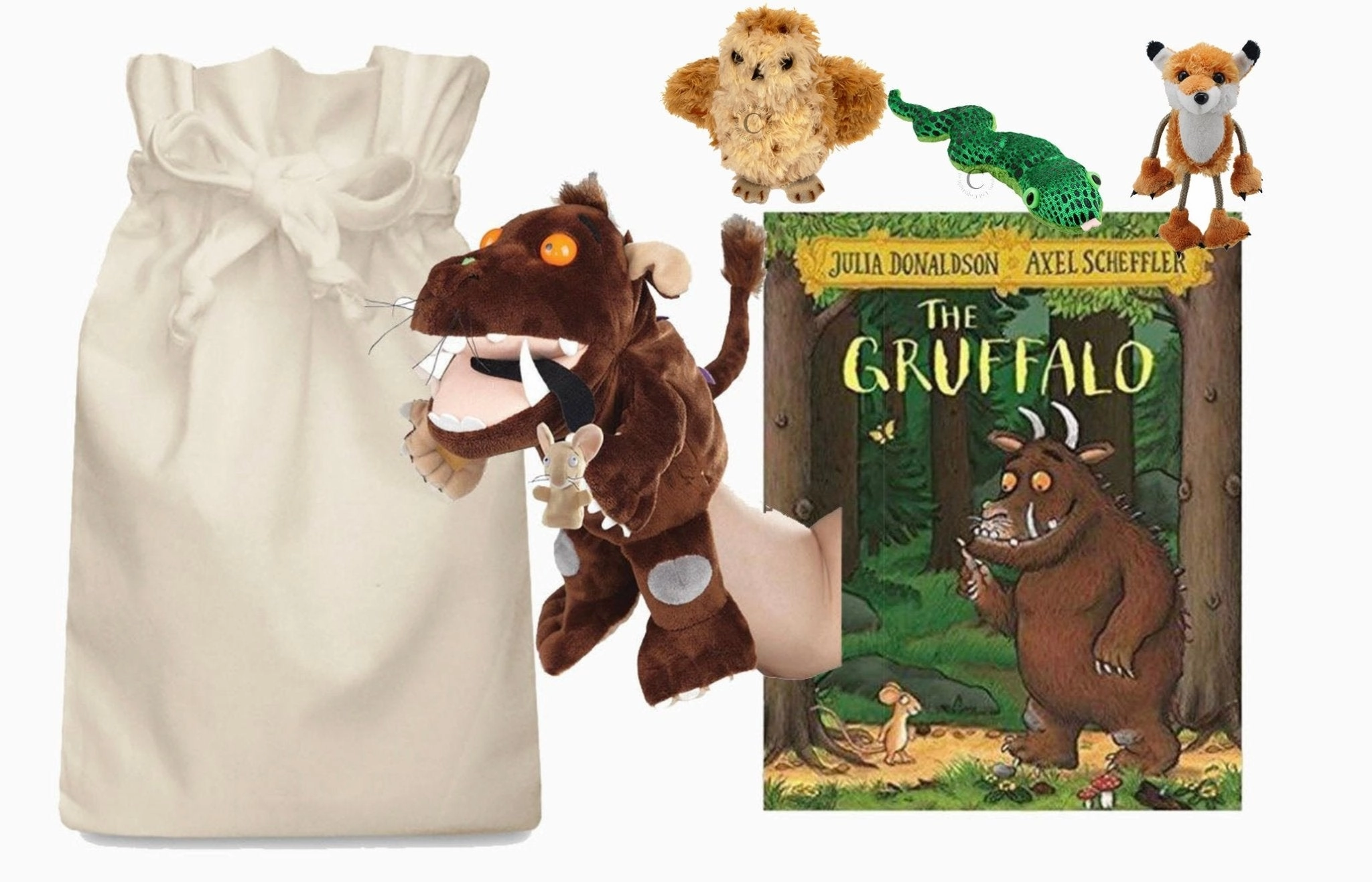 Gruffalo & Mouse Hand Puppet and Finger Puppet Characters Story Sack Alien Being Vision Achieve