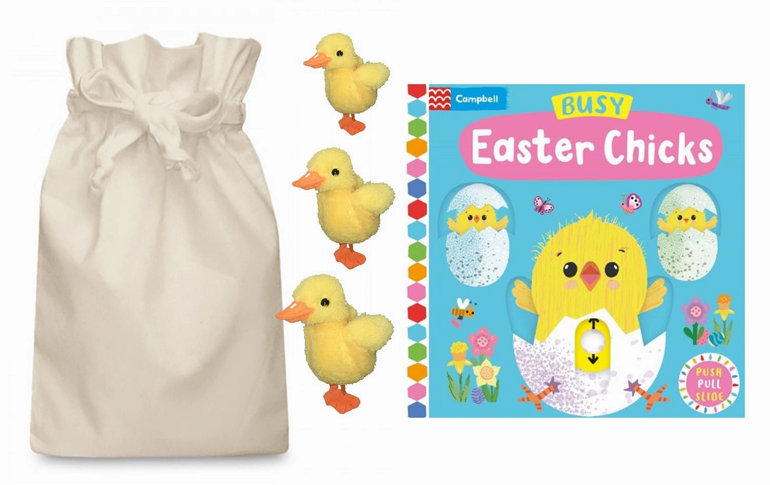 Improvement Make Busy Easter Chicks Story Sack with 3 Puppet Company Finger Puppet Chicks