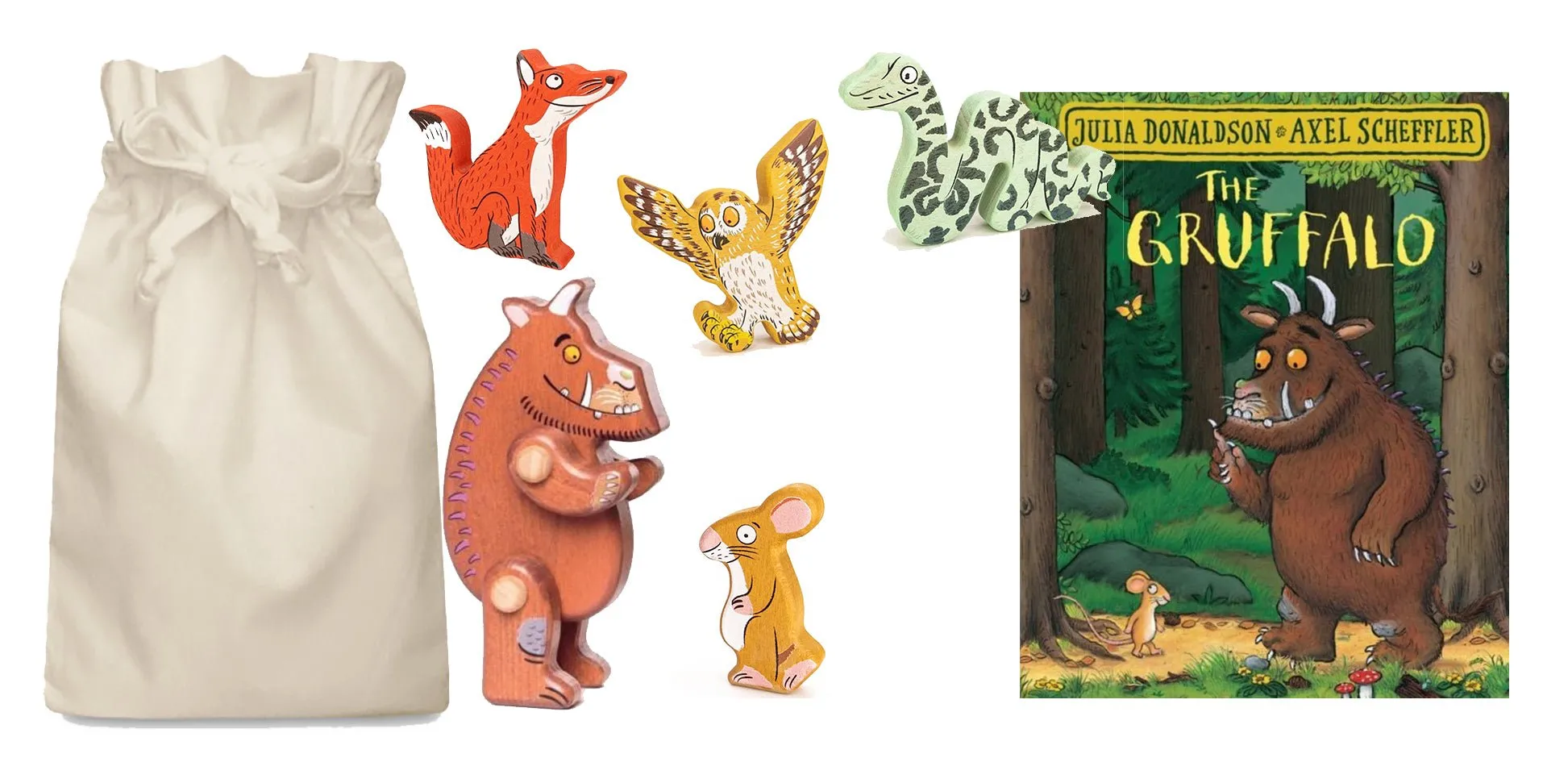 Bajo Gruffalo Story Sack with Bajo Gruffalo and Friends Reading Pro Crime Scene