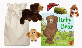 Milestone Reach Itchy Bear Story Sack with Hand Puppet and Finger Puppets