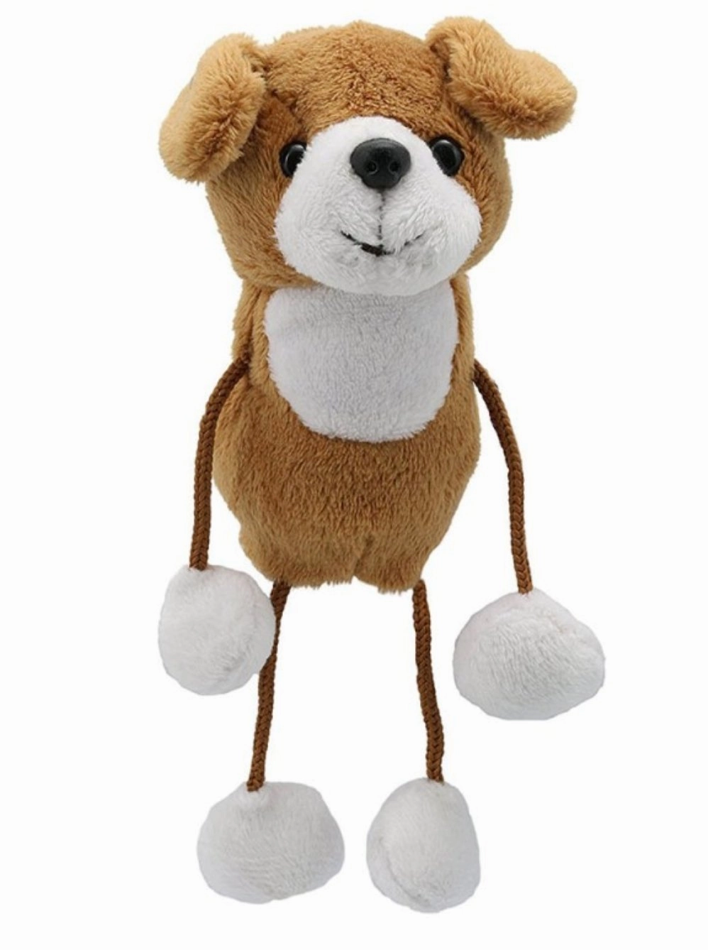 Diploma Receive progress tracking Puppet Company Brown and White Dog Finger Puppet