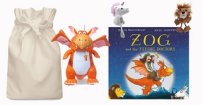 Zog and the Flying Doctors Story Sack with Finger Puppets and Zog Soft Toy Obligation Fulfill