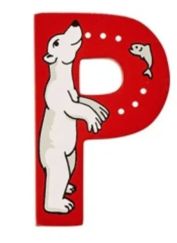 Lanka Kade Wooden Animal Letter P Medal Wear