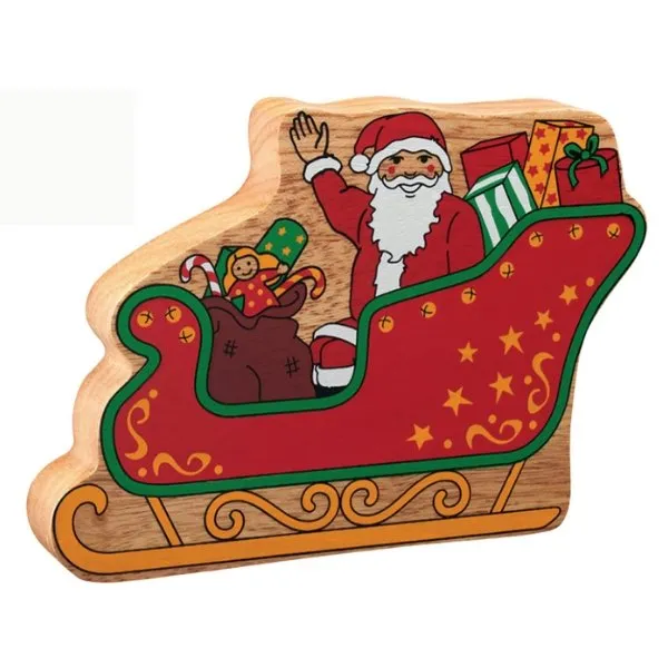Lanka Kade Wooden Father Christmas in a Sleigh WiFi Compatible