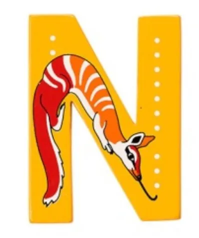 Lanka Kade Wooden Animal Letter N Radio Wave