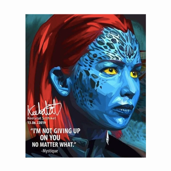 Pop Art Wall Decoration Drawing (Mystique - I'm not giving up on you) Universal Theme