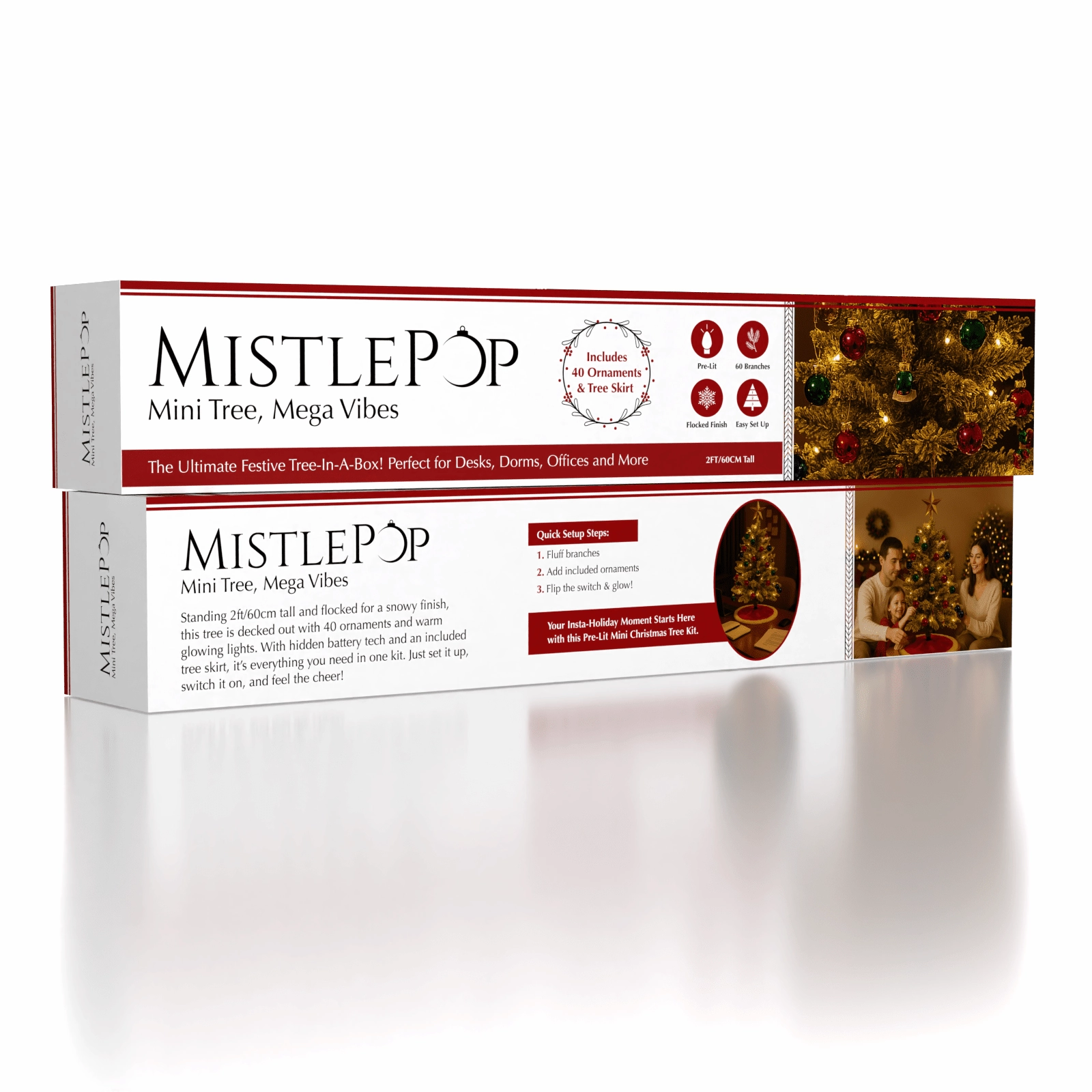 Relaxation Tool MistlePop 2ft Pre-Lit Mini Christmas Tree Kit (Includes Ornaments) Imaginative Collaboration