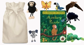 Desire Understand Household Items Monkey Puzzle Story Sack with Finger Puppets