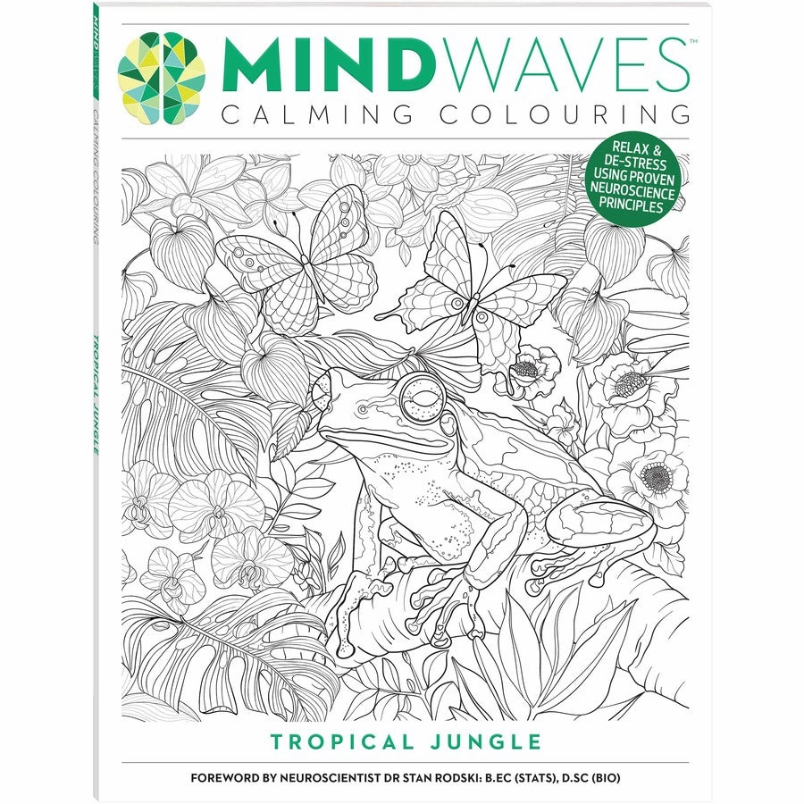 Plant Science Adult Colouring Book - Mindwaves Calming Tropical Jungle