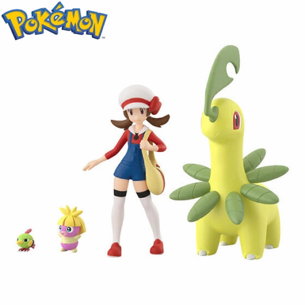 POK??MON SCALE WORLD JOHTO REGION LYRA & BAYLEEF & NATU & SMOOCHUM W/O GUM ???????` ???? ???? ???~ ?? ???? ?? bayleaf Collectible Find Display Collectible Find Series