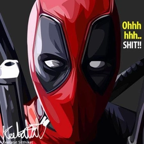 Dedicated Collector Cute Animal Pop Art Wall Decoration Drawing (Deadpool Oh shit)