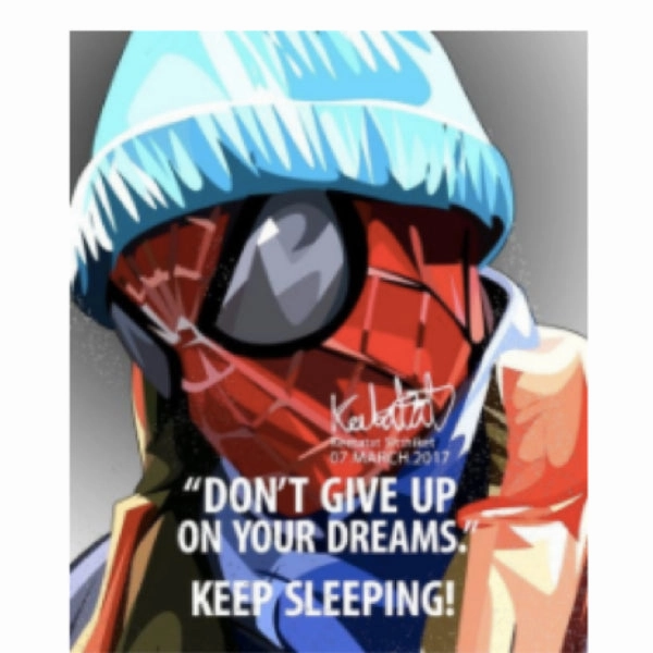 Articulated Toy Pop Art Wall Decoration Drawing (Spiderman Don't Give Up Your Dreams)