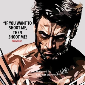 Pop Art Wall Decoration Drawing (Wolverine - Hugh Jackman) Anime Character