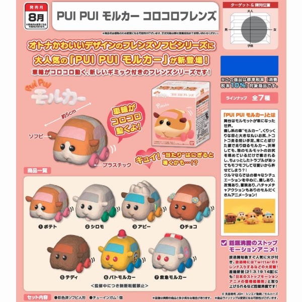 Hidden Pack Discovery Collector's Pack Series PUI PUI MOLCAR ROLLING FRIENDS W/O GUM (Set of 7)