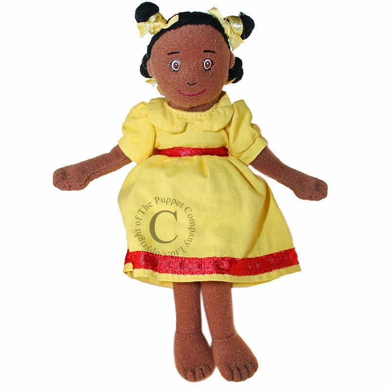 Puppet Company Girl - Dark Skin Tone, Yellow Dress Finger Puppet Genetic Engineering Remote control
