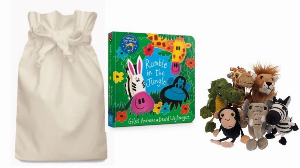 Rumble in the Jungle Story Sack with Puppet Company Finger Puppets Principle Follow