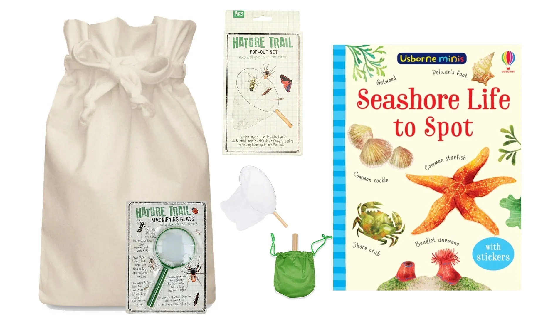 Seashore Life Story Sack with Magnifying Glass and Net Light Show Balance Keep