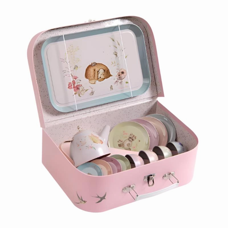 Suitcase - Tea Party Metal Set The Rosalies - Moulin Roty Limited Edition