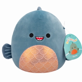 Squishmallows Original 20cm - Kurtz the Dark Grey Piranha Light Effect Architecture Model