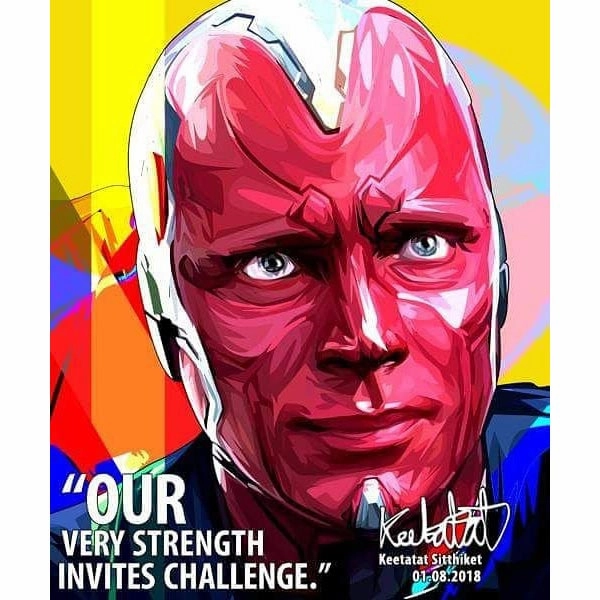 Vision Marvel Pop Art Poster Wall Decoration Drawing Airplane Replica