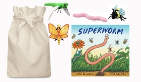 Moral Standard Superworm Story Sack with Finger Puppets