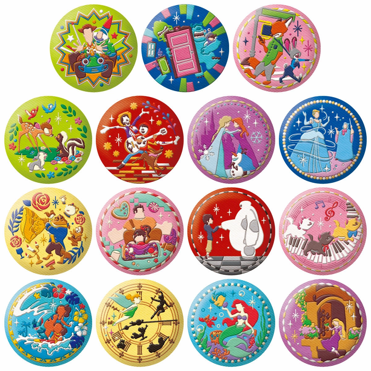 Disney Characters Embroidered Biscuit Badge vol. 2 (pack of 12) ???? ???C ???? Lucky Mystery Pack