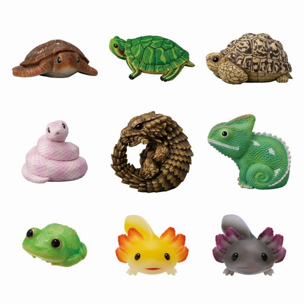 Collector's Series Opening Gacha Style Toy TE-NORI FRIENDS 11 REPTILES & AMPHIBIANS W/O GUM (set of 10) ???x ?? tenori