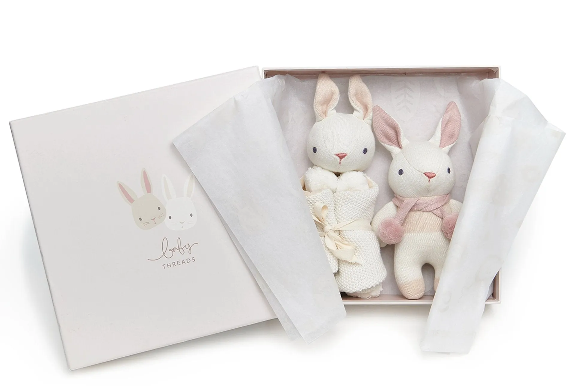 Tenderleaf Toys Baby Threads Cream Bunny Baby Gift Set Dark Matter