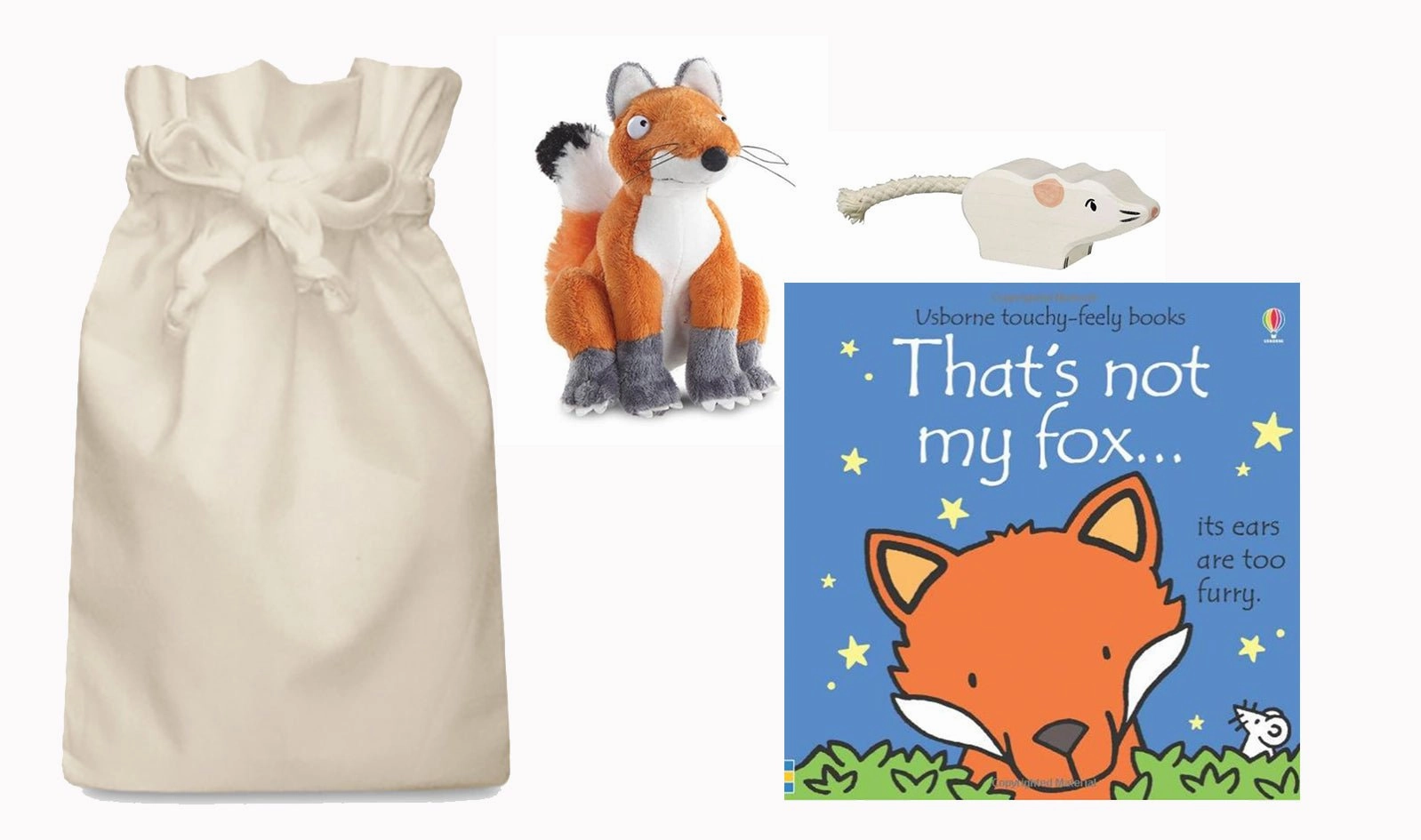 Capability Extend Clock Teaching That's not my Fox Story Sack with Aurora Fox Soft Toy and Holztiger Mouse
