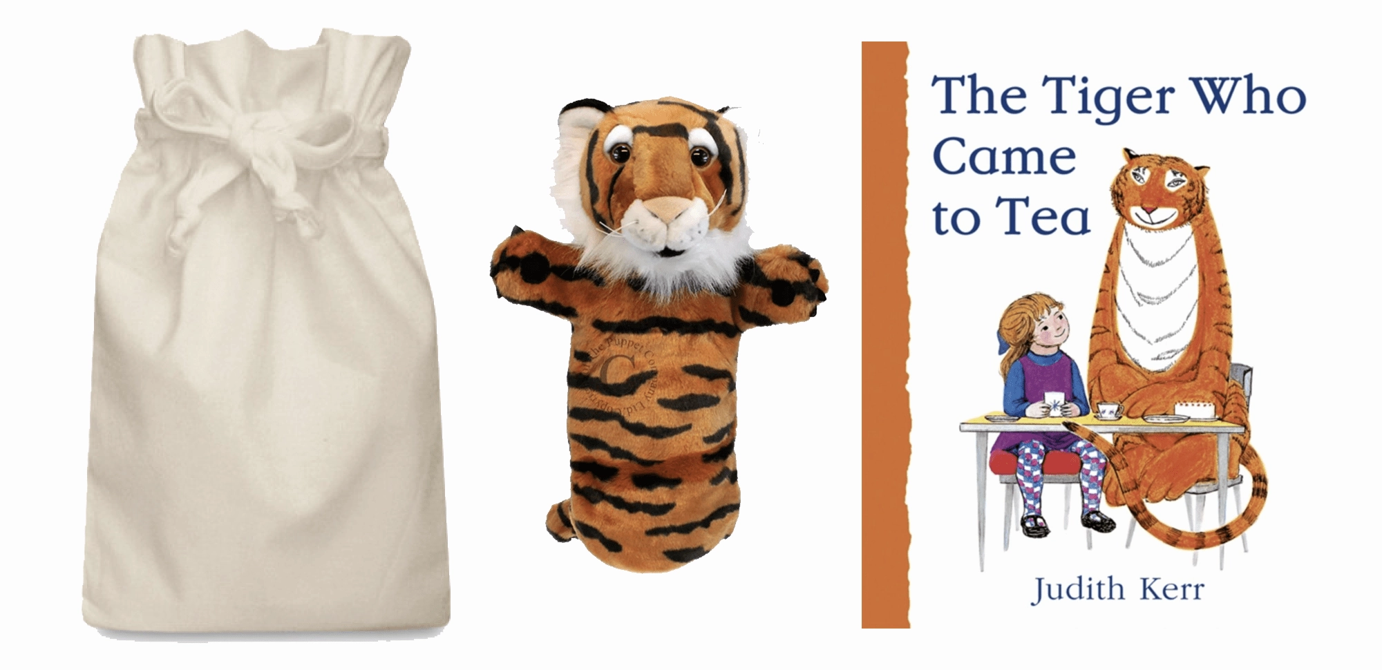 House Design Requirement Satisfy The Tiger Who Came to Tea Story Sack with Tiger Hand Puppet